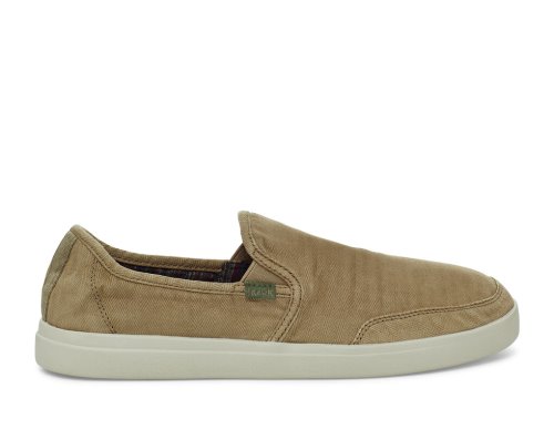 Sanuk Vagabond Slip-On Sneaker Wash Vegan - Sanuk Shoes Mens Khaki - Philippines EGVJKM283